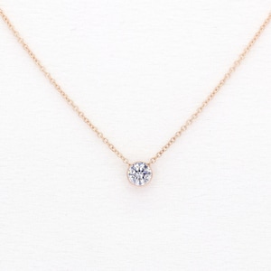 0.3ct Lab Grown Diamond Necklace / 14k Lab Grown Diamond Necklace / Bezel Set Necklace / Solitaire Necklace / Lab Diamond Necklace