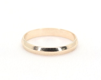 14k Solid Gold Knife Edge Band: Handmade 3.0MM Contour Ring
