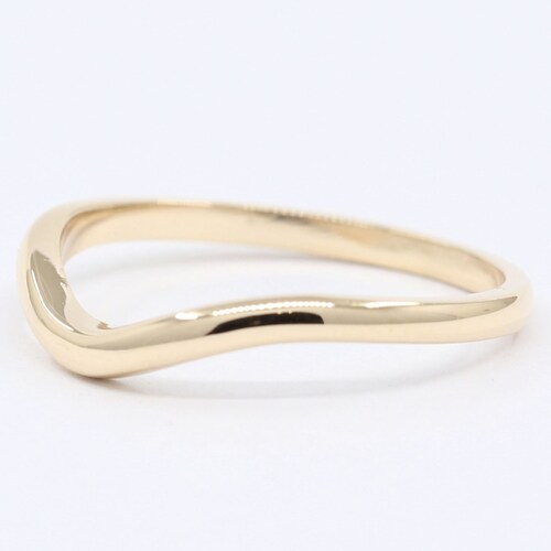 Curved Wedding Band / 14k Gold Stack Ring / Solid Gold - Etsy