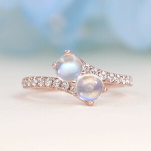 14K Moonstone Diamond Wedding Band / Moonstone ring / Diamond Ring / Unique Wedding Band / June Birthstone Ring / White Gold