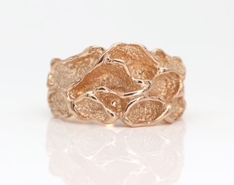 14K Gold Ring / Leaf Band / 14k Rose Gold  Ring / Leaf Ring / 14k White Gold  Band / Unique Ring / Stackable Ring / Engagement Band Ring