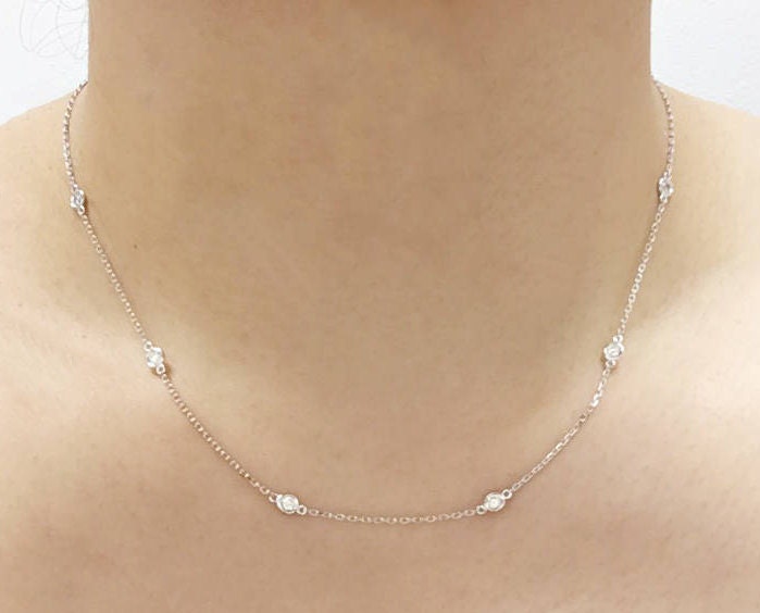 14K Diamond Necklace / Necklace for 