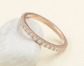 14K Diamond Full Eternity Wedding Band / Diamond Ring / Wedding Ring / Matching Band / Diamond Wedding Ring / Stacking Ring