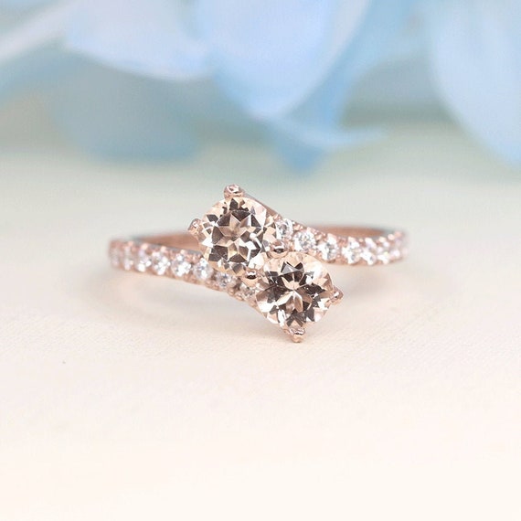 Morganite Engagement Ring.diamond Engagement Ring.unique | Etsy