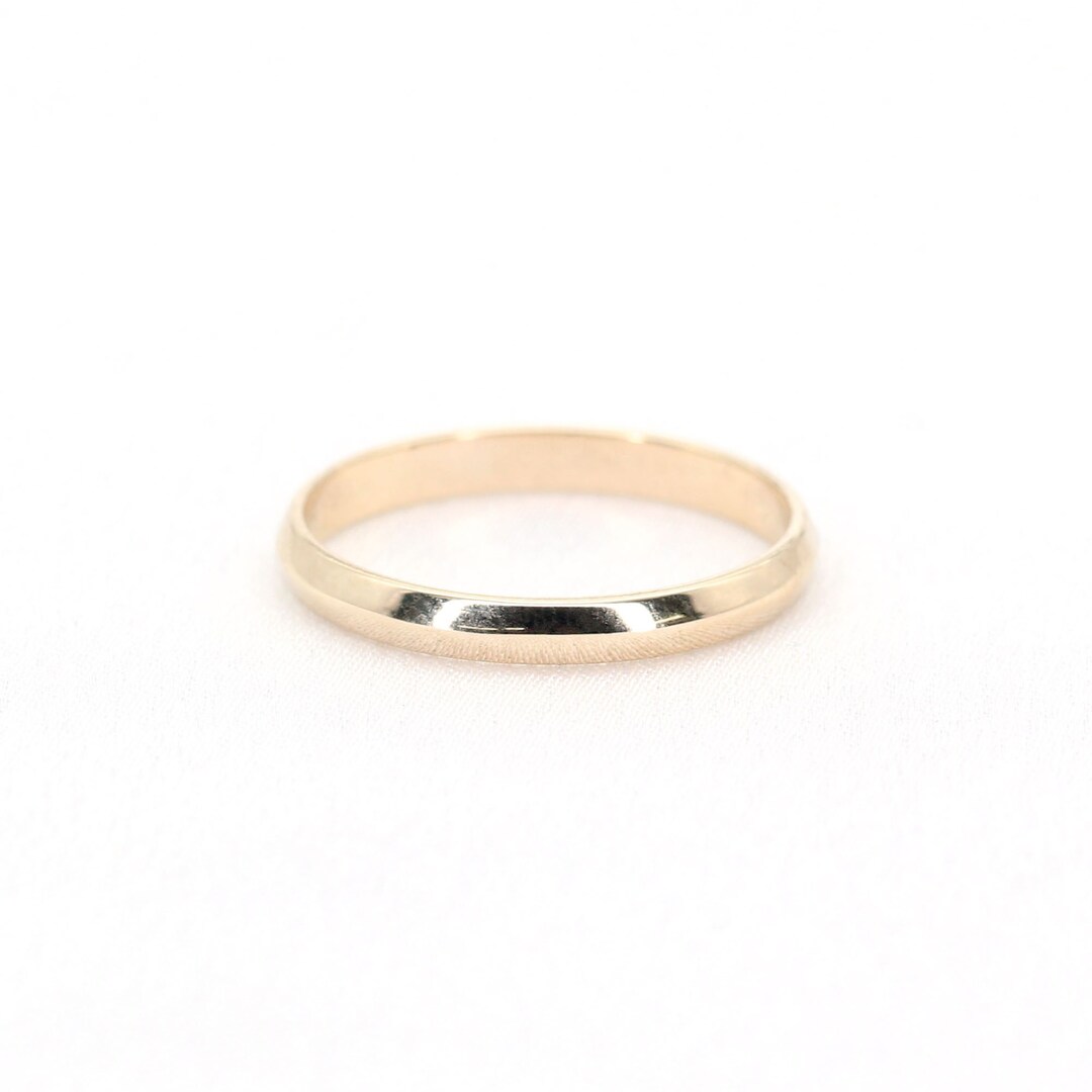 14k Gold Knife Edge Band / 2.5MM Real Gold Band / Stackable Band