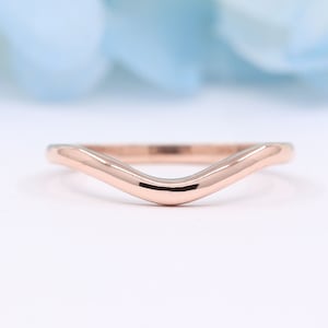 14K Gold Curved Wedding Band / Curved Ring / Curved Band Ring / Contour Ring / 14k Gold Ring / Wedding Band / Rose Gold  / matching Band