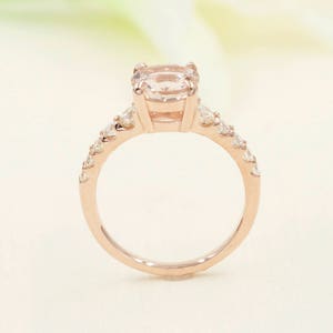 14K 2CT Morganite Diamond Engagement Ring / Rose Gold / Diamond Wedding Ring / Morganite Engagement Ring / Bridal Ring / Anniversary Ring image 4