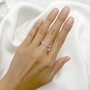 14K Diamond Wedding Band / Diamond Stacking Band / Wedding Ring Band / Wedding Band for Women / Real Diamond Wedding Ring / Engagement Band image 4
