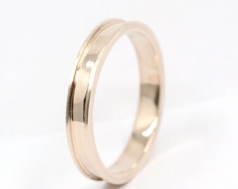 14K 3mm Wedding Band / Rose Gold / Couple Ring / Plain Wedding Band / Matchable Band Ring / Stackable Ring / Simple Wedding Band