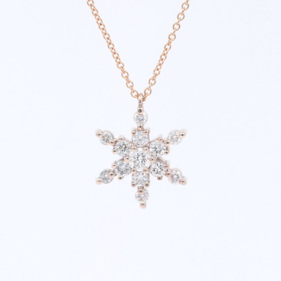 14K Gold & Silver Snowflake Necklace, Diamond Jewelry, Minimalist Snowflake  Pendant, Winter Memory Gift for Women, Christmas Jewelry,qy-ux1 - Etsy