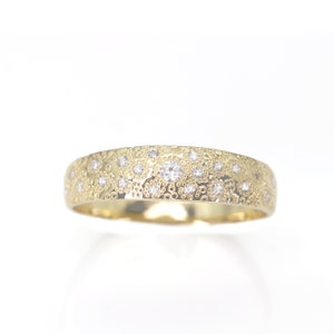 14K Vintage Diamond Wedding Band / Diamond Promise Ring / Diamond Wide Band / Diamond Wedding Ring / Unique Diamond Band / Wedding Ring image 4