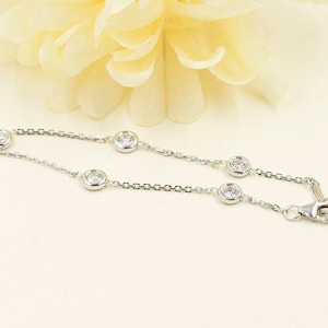 14K 0.75CT Diamond Bezel Bracelet / Diamond Bracelet / Bracelet for Women / Yellow Gold / Everyday Bracelet / Simple Diamond Bracelet