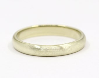 14K 3mm Matt Finish Plain Wedding Band / Matt Finish Band / Unisex Wedding Band / Plain Ring / Simple Wedding Band / Yellow Gold