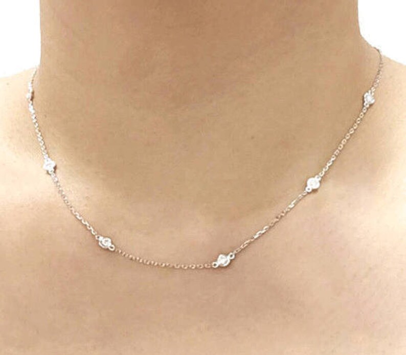 14K Diamond Necklace / Necklace for 