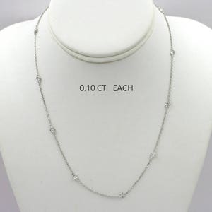 1 CT Lab Diamond Station Necklace / 14k Gold Lab grown Diamond Necklace / Everyday Necklace / Simple Necklace / Lab Diamond Bezel Necklace
