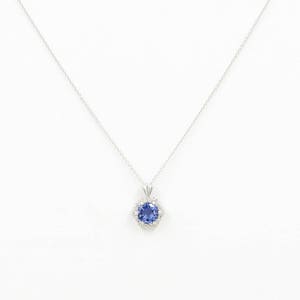 14K Hexagon Tanzanite Diamond Necklace / Diamond Necklace / Tanzanite Pendant / Tanzanite Necklace / White Gold / Necklace for Women image 3