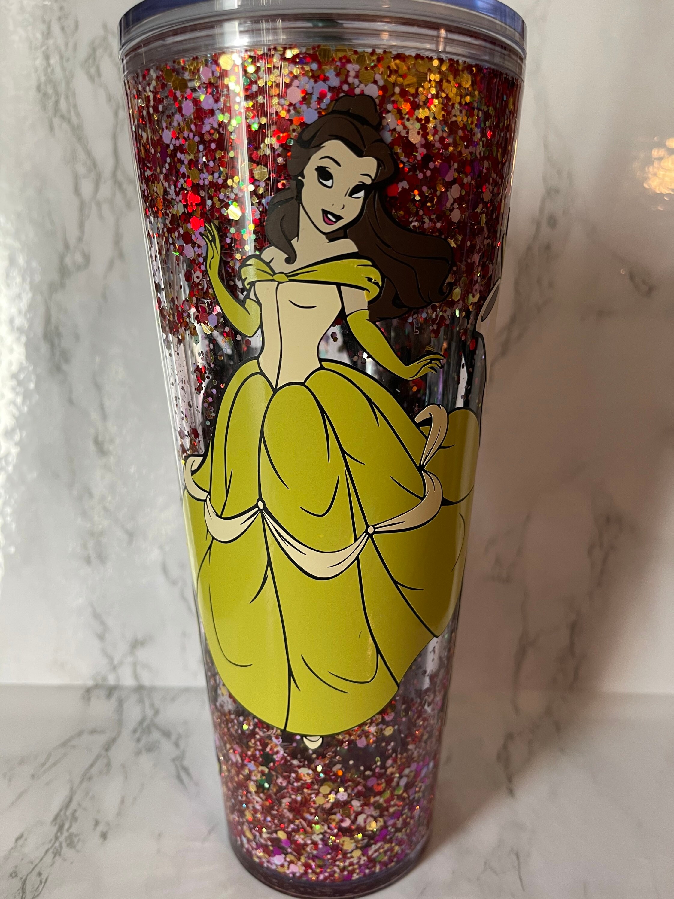 Beauty and The Beast Glitter Tumbler Etsy