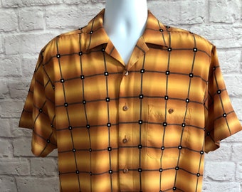 Vintage Mens The Point Gold Short Sleeve Shirt