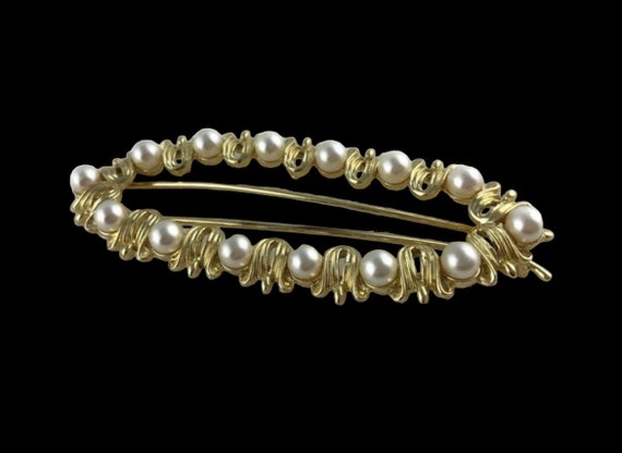 Vintage Faux Pearl Hair Barrette Clip, Bridal Hai… - image 10