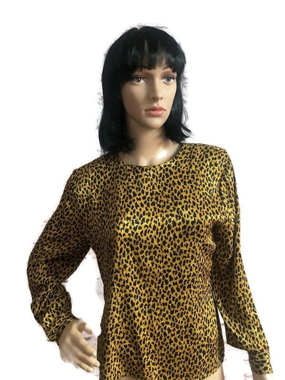 Vintage Sophisticates Womens Polyester Leopard Pri