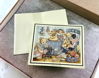 Vintage Blank Note Cards, Boxed Note Cards, Vintage Stationary, Teddy and Toys Note Cards