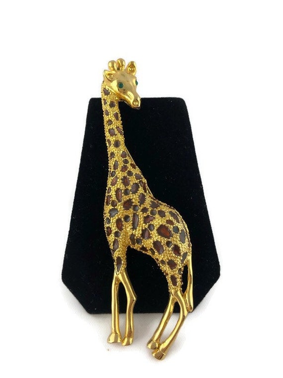 Vintage Large Giraffe Brooch Pin, Animal Brooch, Oversized Brooch