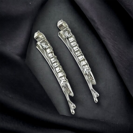 VTG Rhinestone Silver-tone Barrette, Pin, Comb Wedding, Formal, Props Antique Silver Custom Rhinestone Barrette or Clip main image 4