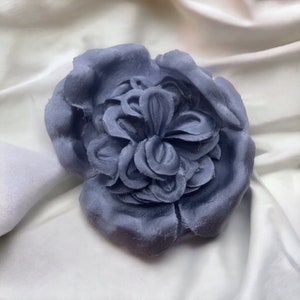 Vintage Talbot Blue Floral Pin, Grote Stof Bloem Pin, Grote Bloem Broche Pin, Beste Cadeau voor haar, Lente Zomer Sieraden
