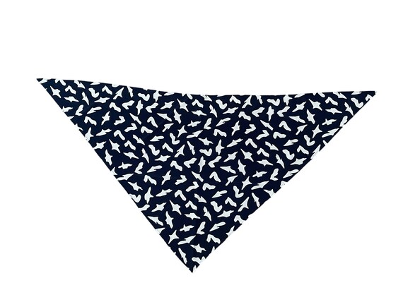 Vintage Triangle Scarf, Navy Blue Abstract Scarf,… - image 5