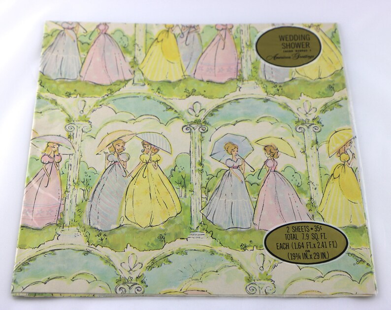 Vintage Bridal Shower Wrapping Paper Wedding Image 0