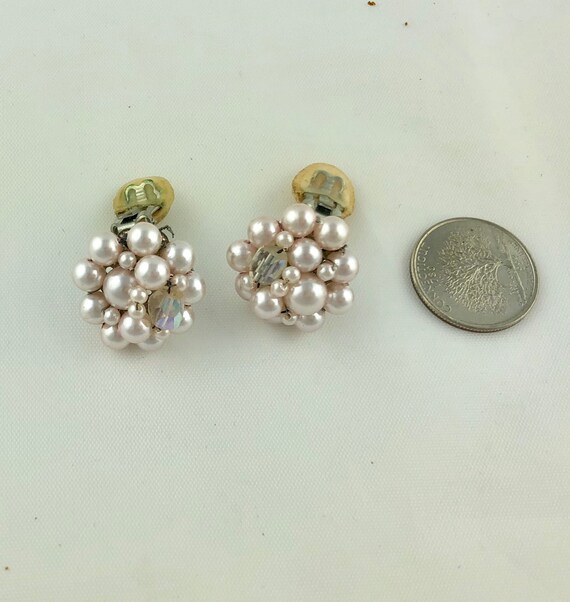 Vintage Beaded Earrings, Faux Pearl Earrings - image 7