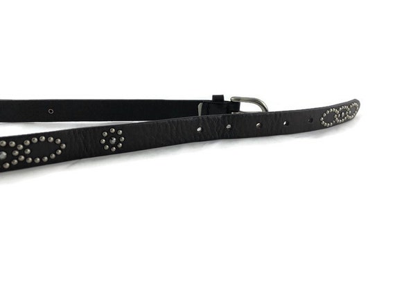 Vintage Womens Brown Leather Studded Waist Belt - image 6