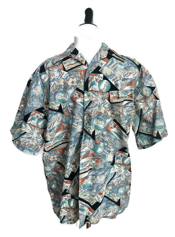 Vintage Mens Campia Cotton Hawaiian Tropical Short