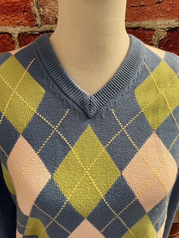 Vintage Womens Brooks Brothers 346, Blue Argyle V… - image 5