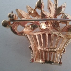 Vintage Flower Basket Brooch, Ben Amun Jewelry, Delicate Brooch, Wedding Jewelry image 5