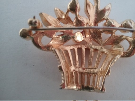 Vintage Flower Basket Brooch, Ben Amun Jewelry, D… - image 5