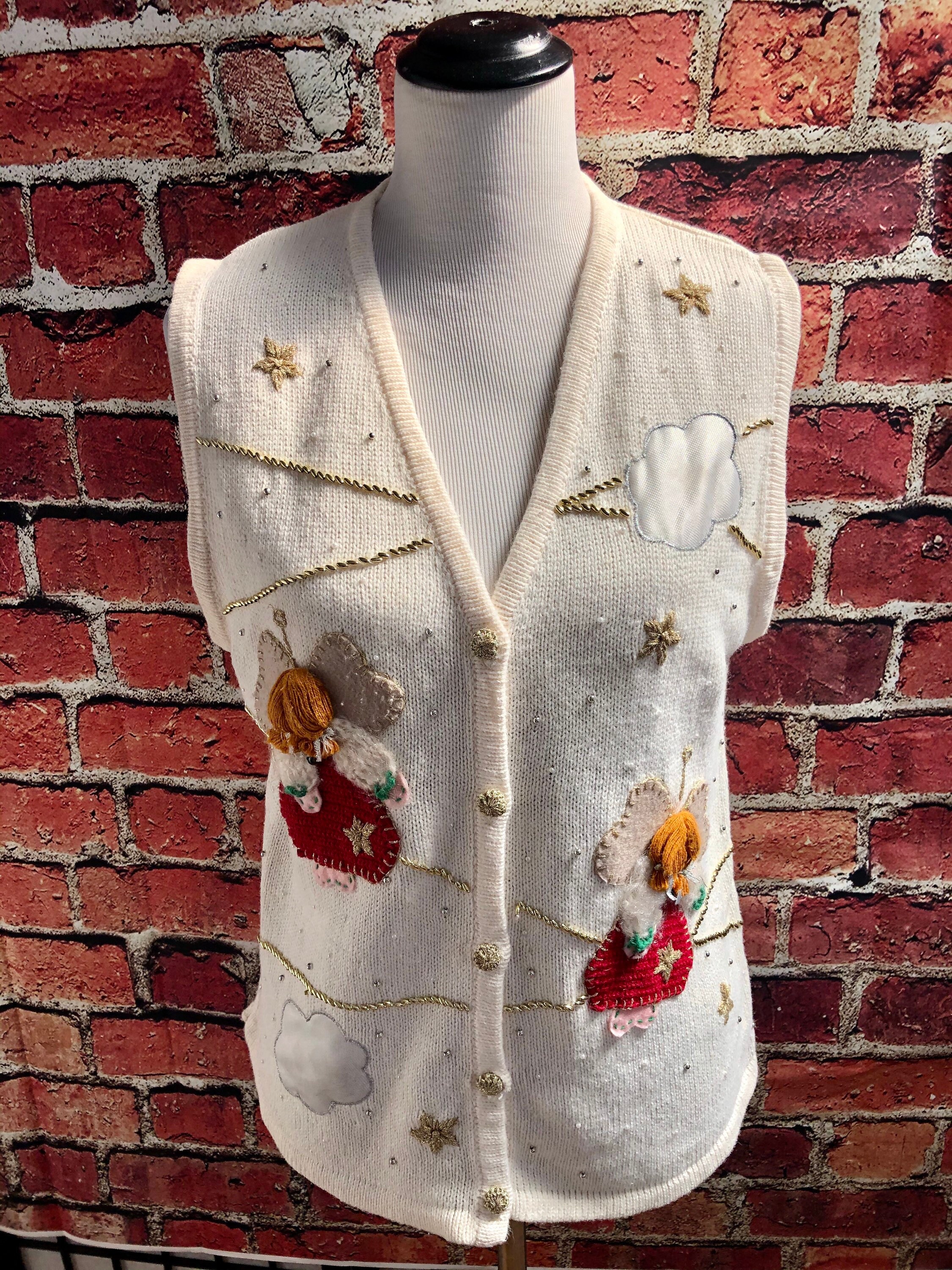 Vintage Bobbie Brooks Winter White Christmas Sweater Vest With - Etsy UK
