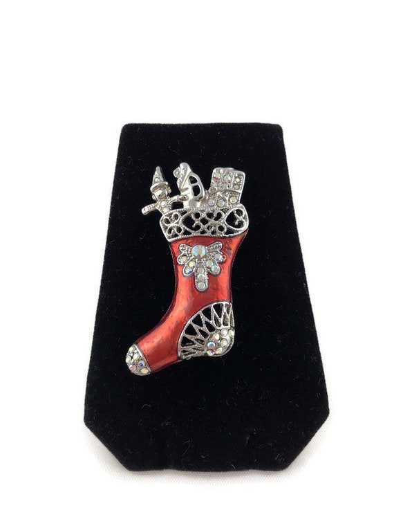 Vintage christmas red stocking Gem