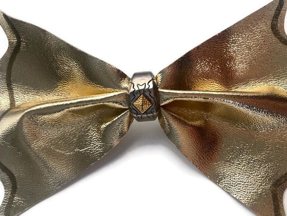 Vintage Oversized Gold Hair Bow Barrette - image 2