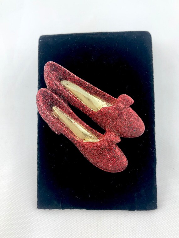 Vintage AJG Ruby Slippers Brooch Pin, Wizard of O… - image 1