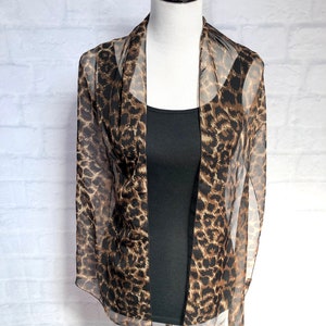 Vintage Long Sheer Animal Print Scarf image 2