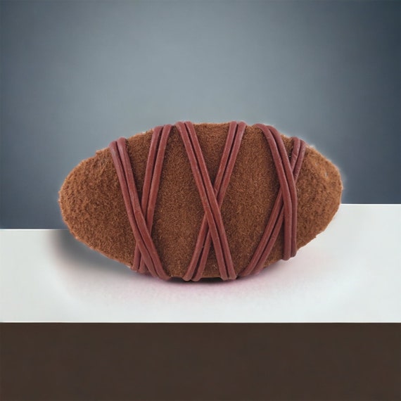 Vintage Large Brown Oval Hair Barrette Clip, Brow… - image 6