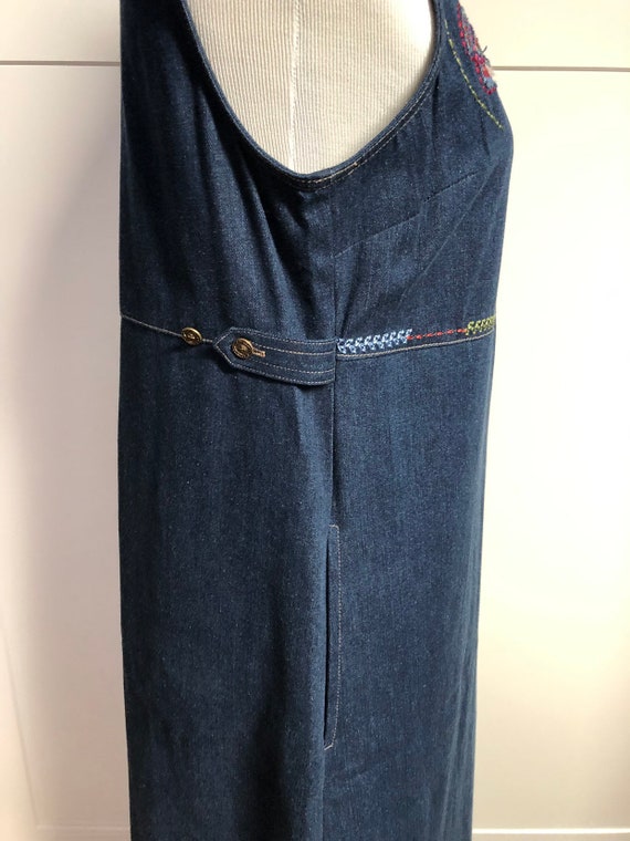 Vintage Embroidered Denim Jumper, Blue Jean Jumpe… - image 5