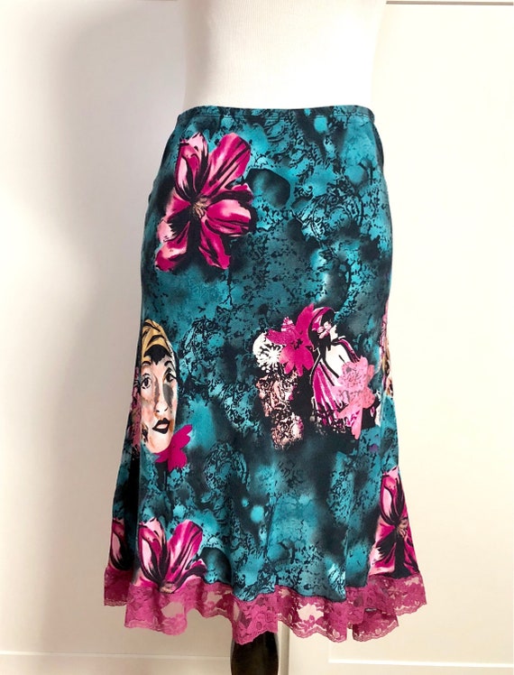 Vintage Clio Turquoise Boho Skirt - image 1