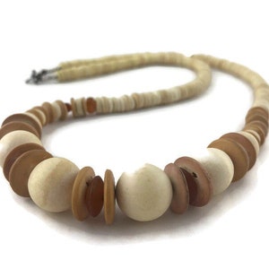 Vintage Wooden Bead Opera Length Necklace