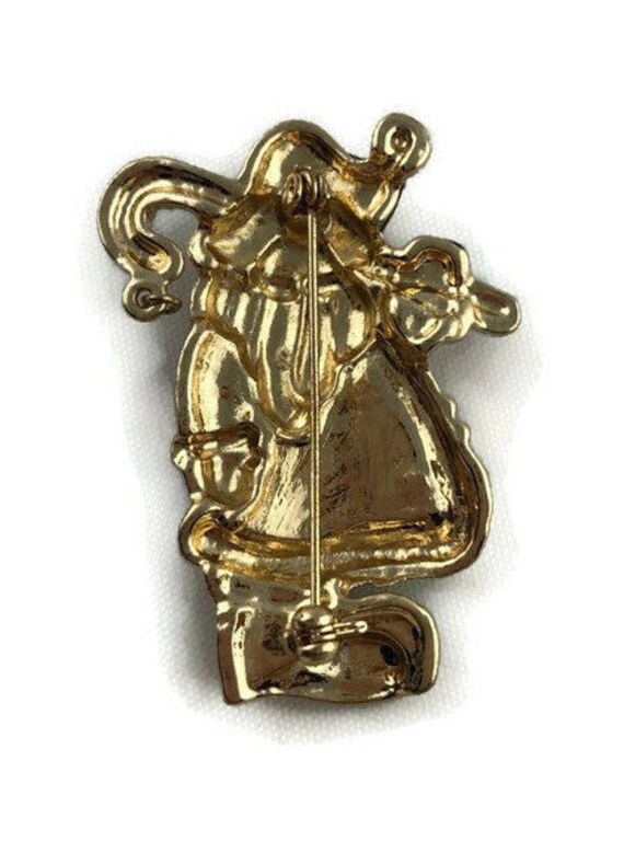 Vintage Enamel Santa Claus Brooch Pin - image 4