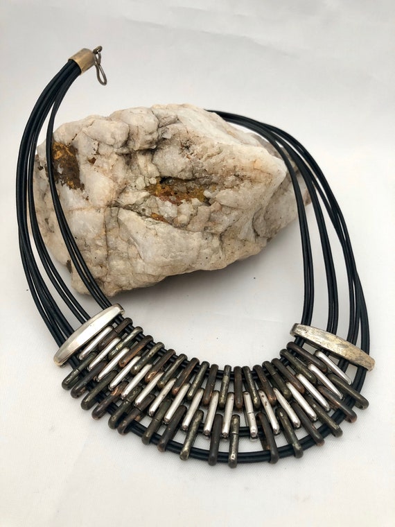 Black bib necklace deals