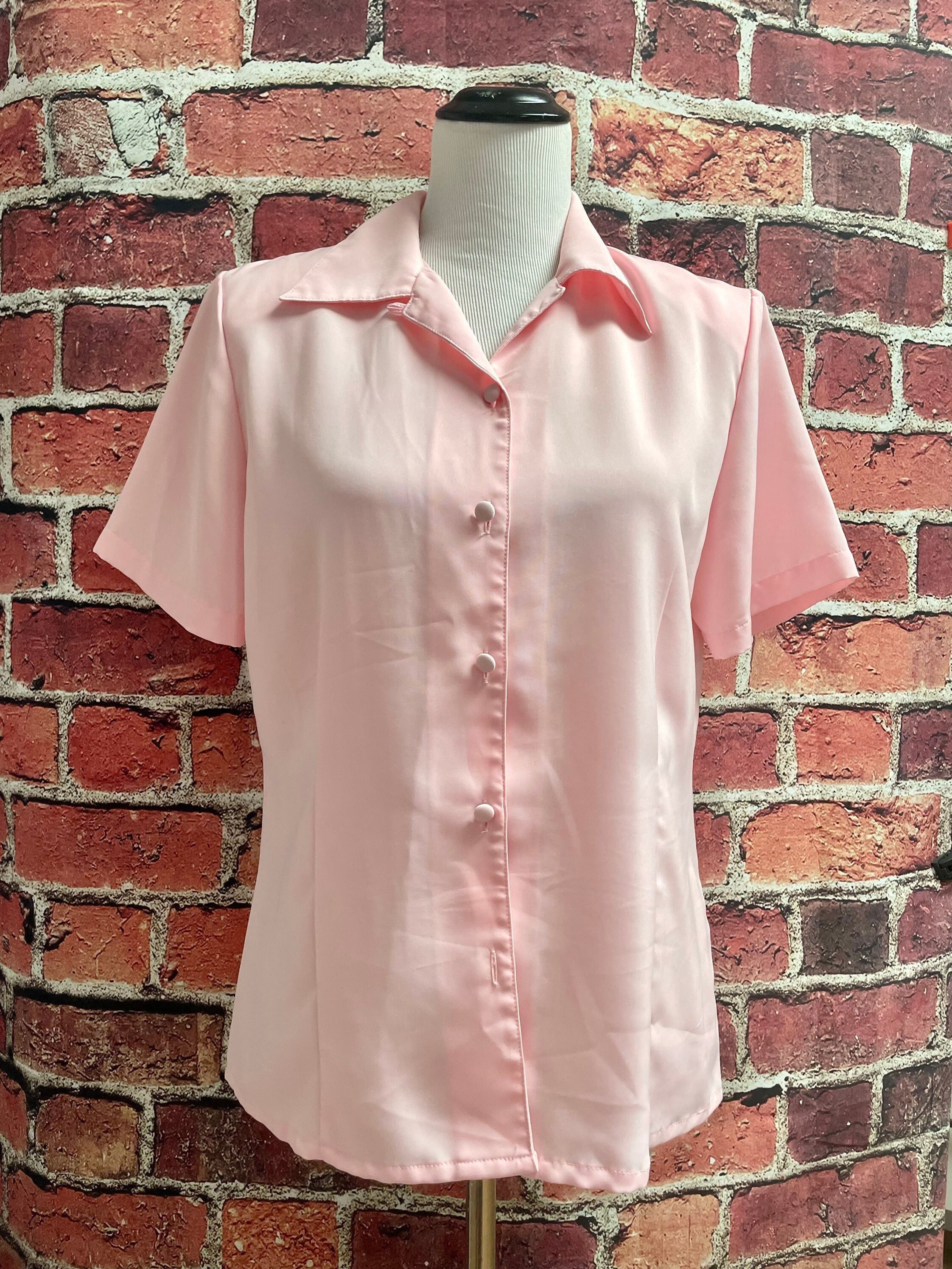 Vintage Womens Short Sleeve Pink 