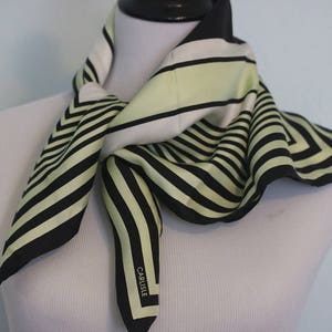 Vintage Striped Scarf, Blue and Green Scarf, Square Scarf, Head Scarf Hair Wrap image 2
