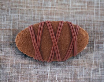 Vintage Large Brown Oval Hair Barrette Clip, Brown Hair Accessory, Hair Jewelry, Oval Hair Clip, Best Gift for Her